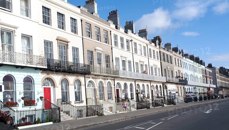 Guest houses and small hotels offering bed and breakfast accommodation on the Esplanade, Weymouth, England, United Kingdom, Europe