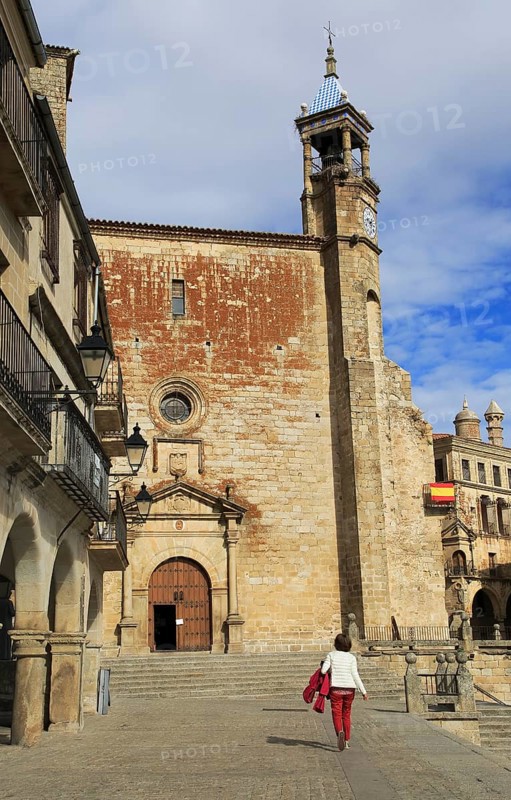 Iglesia de San Martin church in Plaza Mayor h medieval town of Trujillo, Caceres province, Extremadura, Spain, Europe