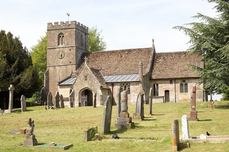 Village parish church of Saint John the Baptist, Chirton, Vale of Pewsey, Wiltshire, England, UK