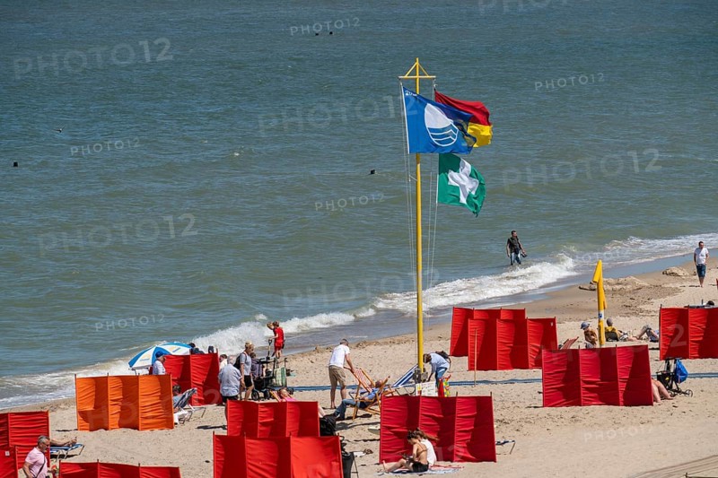 Beach of the village, Domburg in Zeeland, seaside resort, coast, dunes, wind protection, Netherlands