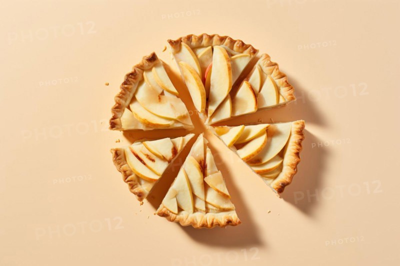 Top view of sliced apple pie. KI generiert, generiert, AI generated