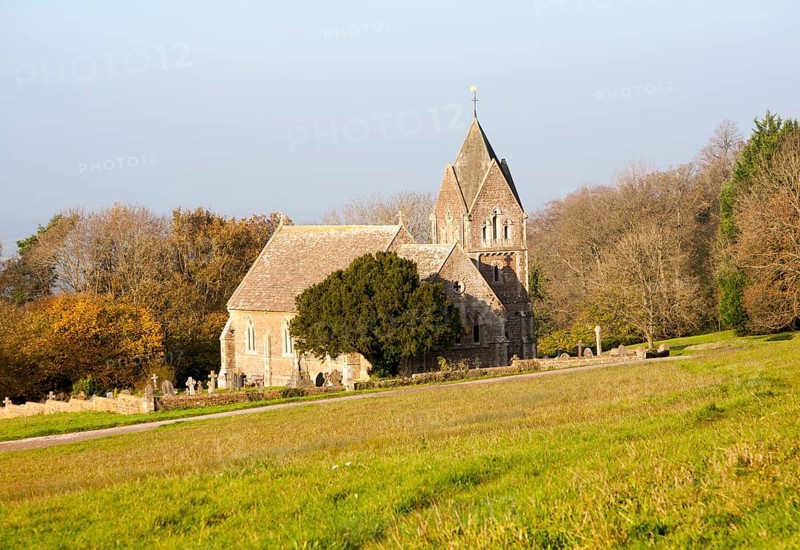 Rural St. Anne's church standing alone at Bowden Hill, Wiltshire, England, UK