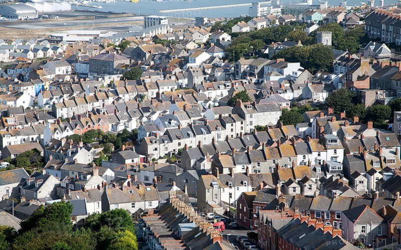 High density housing in Fortuneswell, isle of Portland, Dorset, England, United Kingdom, Europe