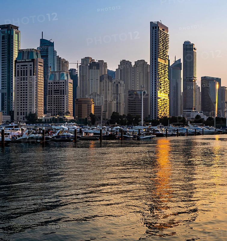 Dubai Marina and Harbour, Skyline Architecture and Marina, United Arab Emirates, Asia