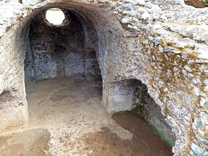Columbarios Roman burial ground funerary mausoleums, Merida, Extremadura, Spain, Europe