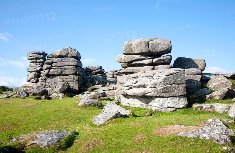 Granite upland landscape at Combestone Tor, near Hexworthy, Dartmoor national park, Devon, England, United Kingdom, Europe