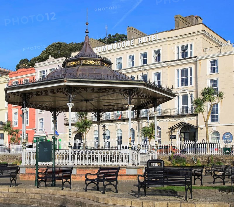 Commodore Hotel and bandstand, Cobh, County Cork, Ireland, Irish Republic, Europe