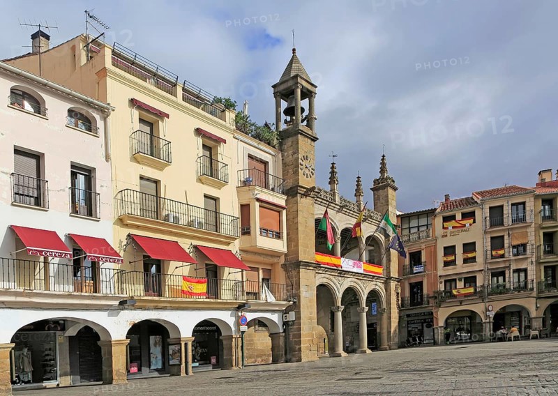 Ayuntamiento town hall historic buildings Plaza Mayor, Plasencia, Caceres province, Extremadura, Spain, Europe
