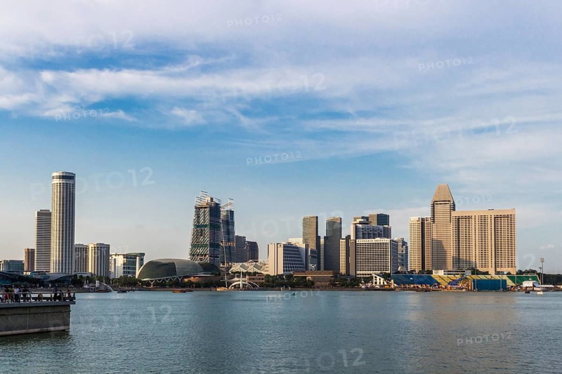 Modern futuristic buildings and blue sky, Singapore, Asia