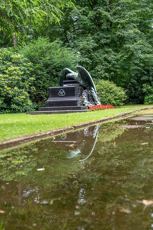 Bredeney cemetery, Krupp family cemetery, in Essen, grave of Friedrich Alfred Krupp, North Rhine-Westphalia, Germany, Europe