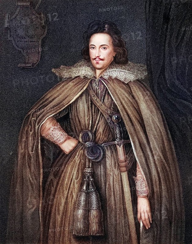 Edward Herbert 1st Baron Herbert of Cherbury, Baron Herbert of Castle Island, 1583-1648, English metaphysical poet and philosopher. From the book Lodge's British Portraits published in London 1823, Historic, digitally restored reproduction from a 19th century original, Record date not stated
