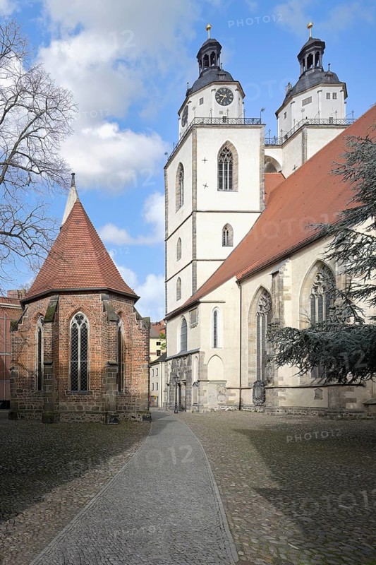 St Mary Town Church and Corpus Christi Chapel, Luther City Wittenberg, Saxony Anhalt, Germany, Europe