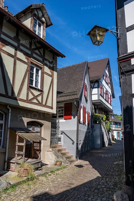 Altstadtgasse, Engelgasse, historic half-timbered buildings and sights in Gengenbach, Ortenaukreis, Baden-Württemberg, Germany, Europe