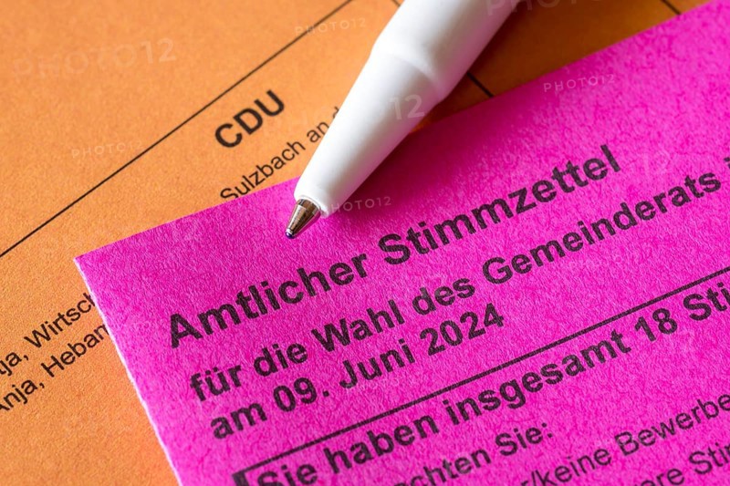 Official ballot papers, ballot papers, election matter, CDU, regional election, district council election, municipal council election, ballot pen