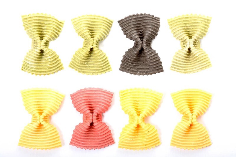 Noodles, pasta, various farfalle noodles, Studio