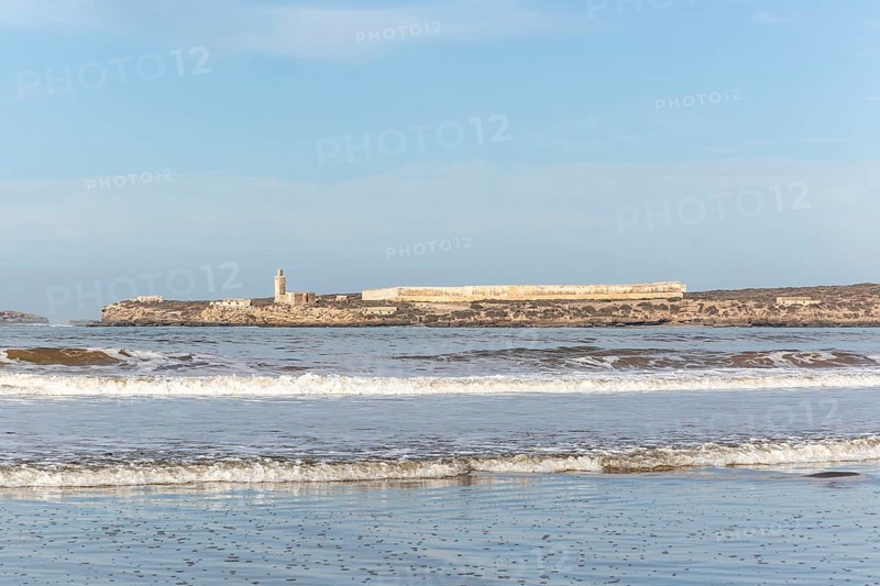Historic mosque and military buildings, Mogador island, Essaouira, Morocco, north Africa, Africa