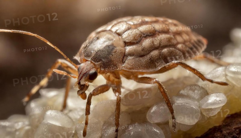 Animals, symbol, close-up of a bed bug, house bug, Cimex lectularis, AI-generated, AI generated