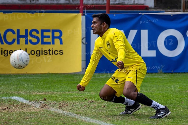Fistball: TSV Pfungstadt against Union Tigers Vöcklabruck (IFA 2024 Fistball World Tour Finals Mannheim, Final) . Picture: Ajith Fernando (7, Pfungstadt)