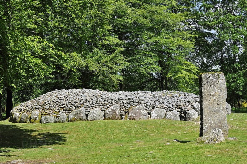 Prehistoric Burial Cairns of Balnuaran of Clava, also called Clava Cairns at the Scottish Highlands, Scotland, UK