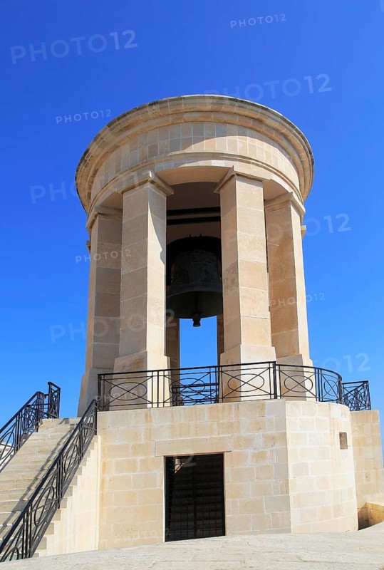 The Siege Bell monument, Valletta, Malta erected 1992 to commemorate the siege of Malta 1940-1943