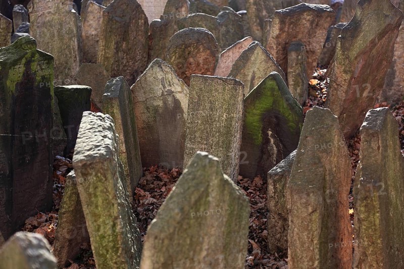The Old Jewish Cemetery in the Josefov district is one of the most historically significant Jewish cemeteries in Europe. It contains over 12, 000 gravestones and presumably the remains of 100, 000 people, Prague, Czech Republic, Europe