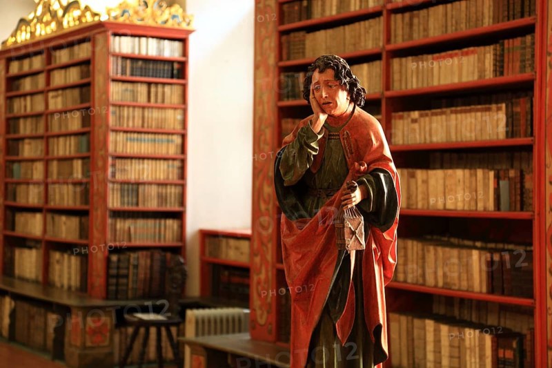 Prague Lesser Town, Monastery Library, Philosophical Library Hall in the Strahov Praemonstratensian Monastery, Prague, Czech Republic, Europe