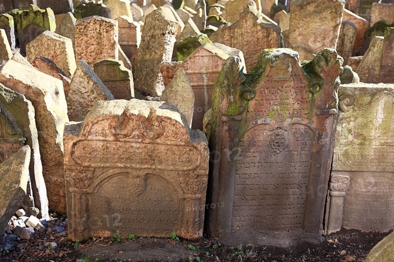 The Old Jewish Cemetery in the Josefov district is one of the most historically significant Jewish cemeteries in Europe. It contains over 12, 000 gravestones and presumably the remains of 100, 000 people, Prague, Czech Republic, Europe