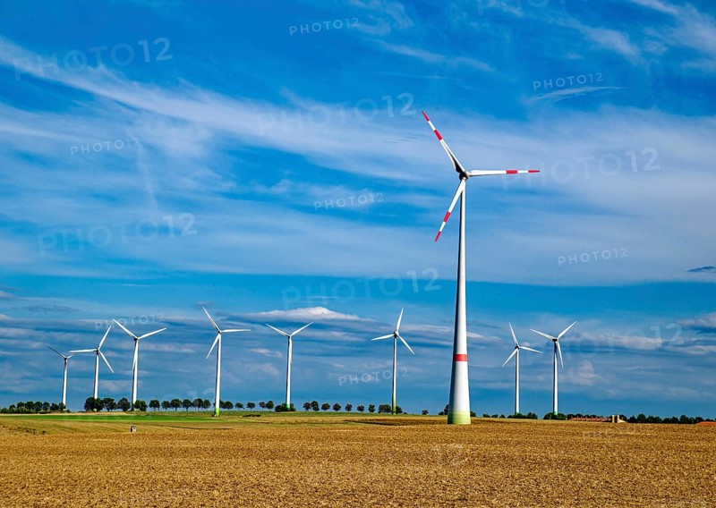 Wind turbines, wind power plant for energy generation, power generation, generation of sustainable and renewable energy near Waldheim, Saxony, Germany, Europe