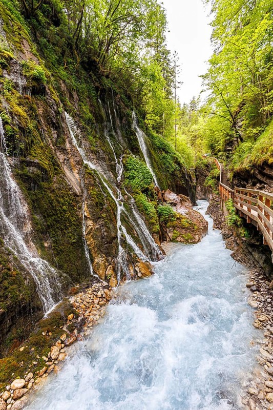 Wimbachklamm gorge in the Bavarian Alps in Ramsau near Berchtesgaden, Germany, Europe