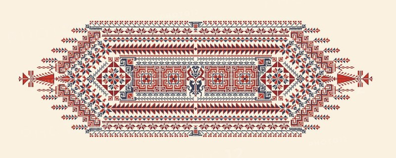 Tatreez, decorative Palestinian embroidery symbol