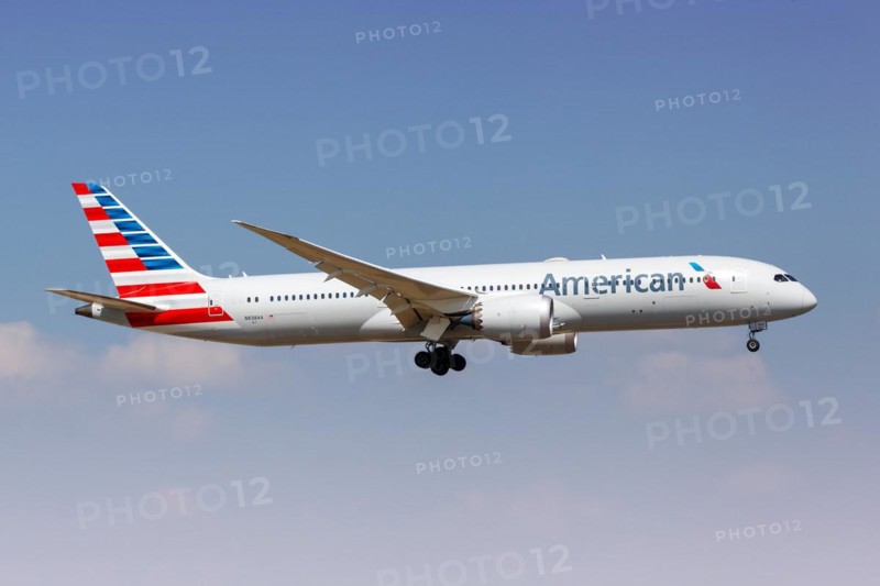 An American Airlines Boeing 787-9 Dreamliner aircraft with the registration number N838AA at Dallas Fort Worth Airport, USA, North America