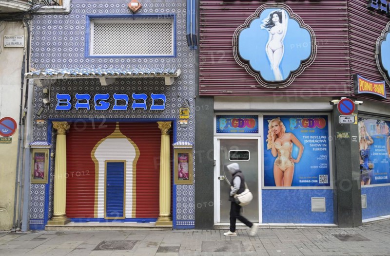 Bagdad nightclub, red light, Nou de la Rambla, Barcelona, Catalonia, Spain, Europe
