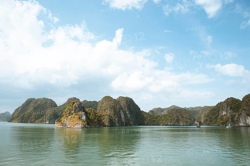 Karst rocks in Lan Ha Bay, Halong Bay, Vietnam, Asia