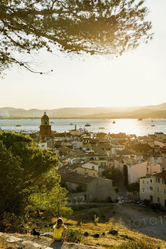 Panorama, Sunset, St. Tropez, Département Var, Cote d'Azur, Provence-Alpes-Côte d'Azur, South of France, France, Europe