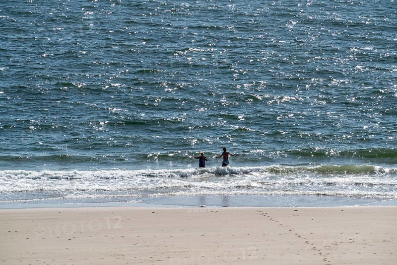 Bathers on the beach near Zoutelande Province of Zeeland, Walcheren Peninsula, Netherlands