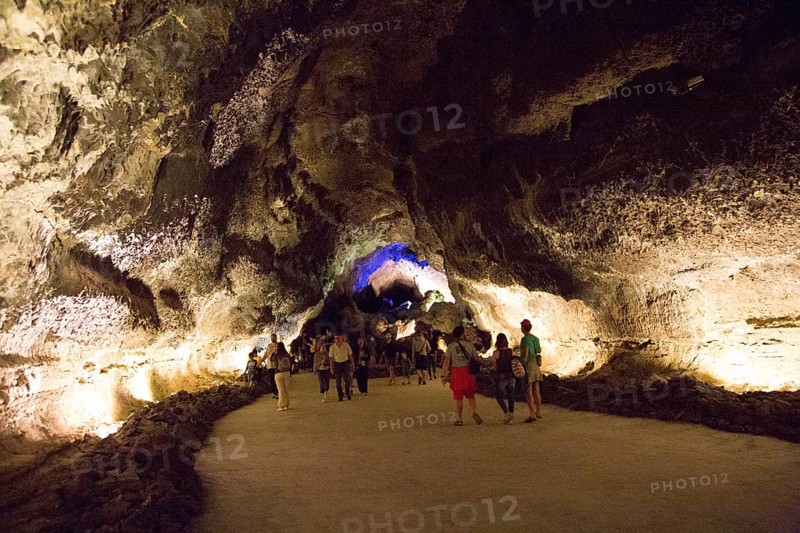 Cueva de Los Verdes, cave tourist attraction in lava pipe tunnel, Lanzarote, Canary Islands, Spain, Europe