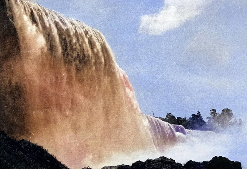 Niagara Falls, Canada, USA, Historical, digitally restored reproduction from a 19th century original, Record date not stated, North America