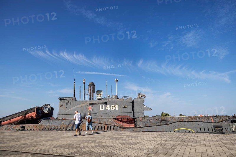 Submarine JULIETT U-461, former Russian submarine, tourist attraction in the Maritime Museum Peenemünde, Usedom Island, Mecklenburg-Western Pomerania, Germany, Europe