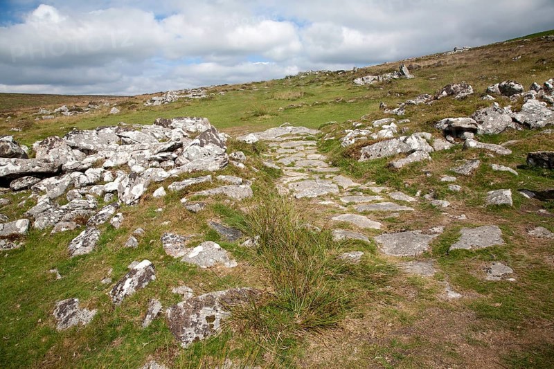 Entrance to the late Bronze age enclosed settlement site of Grimspound, Dartmoor national park, Postbridge, Devon, England, United Kingdom, Europe