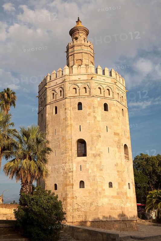 Torre del Orre built 1220 by the Almohads, moorish tower where gold was stored, Seville, Spain, Europe