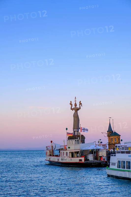 Imperia at the harbour entrance, by artist Peter Lenk, Constance, on Lake Constance, Baden-Württemberg, Germany, Europe