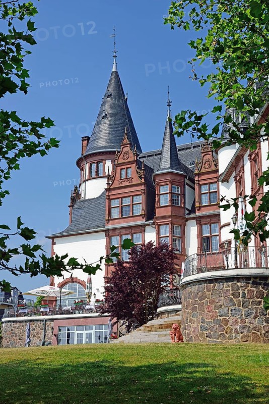 Europe, Germany, Mecklenburg-Western Pomerania, Klink Castle on the Müritz near Waren, castle hotel, built in 1898, Waren, Mecklenburg-Western Pomerania, Germany, Europe