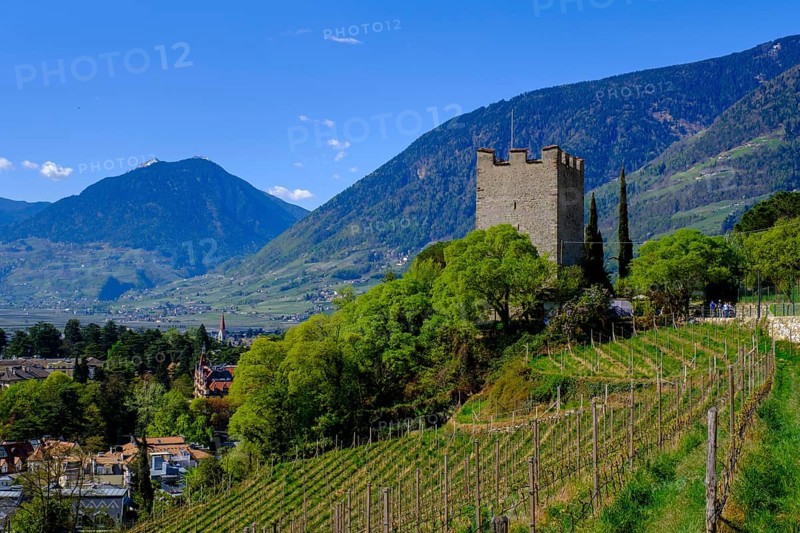 Powder tower, on the Tappeinerweg, Merano, South Tyrol, Italy, Europe