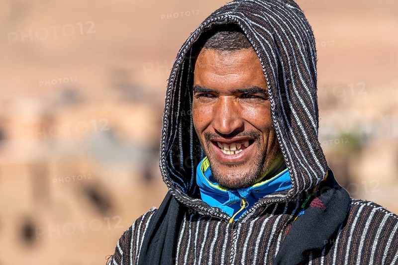 Portrait, Berber with turban, traditional clothing, Morocco, Africa
