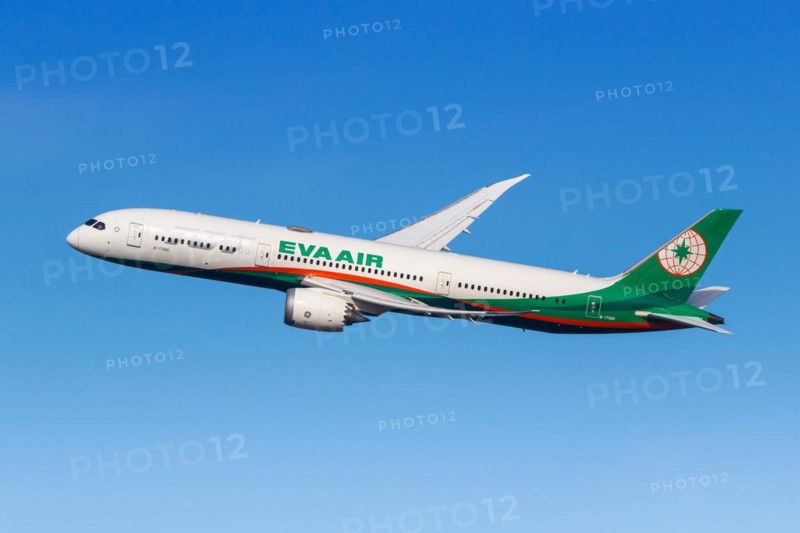 A Boeing 787-9 Dreamliner aircraft of EVA Air with the registration number B-17881 at the airport in Munich, Germany, Europe