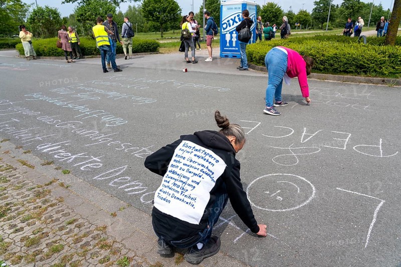 Demonstration against the restrictions in the Corona crisis, anti-vaccination, protest against compulsory masks and other rules, a group, Not without us, Essen, Essen, North Rhine-Westphalia, Germany, Europe