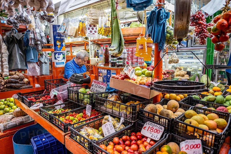 Market stall, stall with fruit, Mercado Central de San José, San José, Costa Rica, Central America