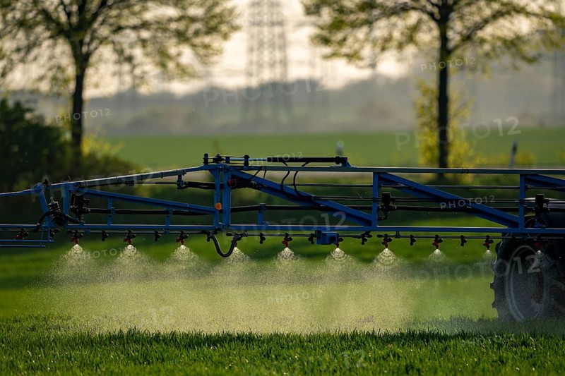 Crop protection products are sprayed on a field near Grevenbroich, Germany, Europe