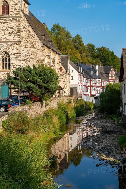 Monreal, idyllic half-timbered village in the Elz valley, in the district of Mayen-Koblenz in Rhineland-Palatinate, Germany, Europe