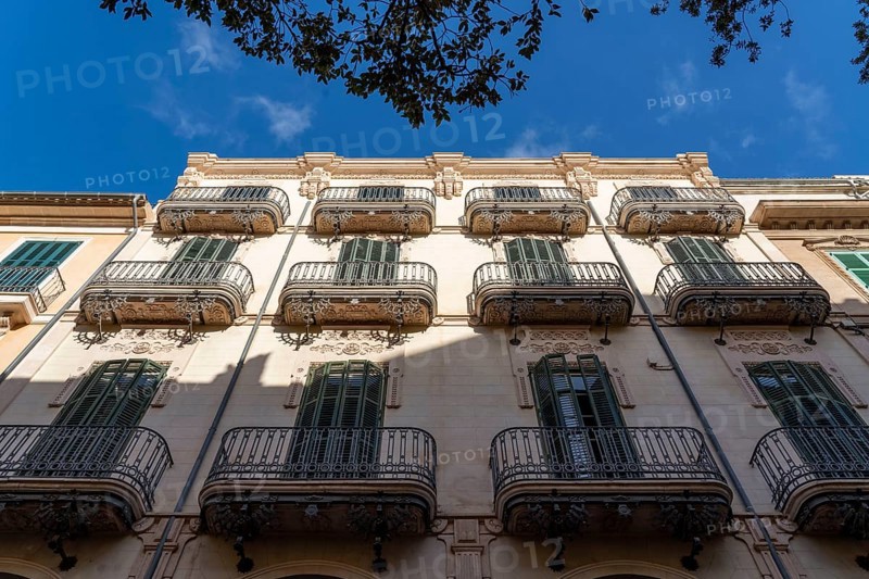 Old town of Palma de Majorca, buildings with typical balconies Majorca, Spain, Europe
